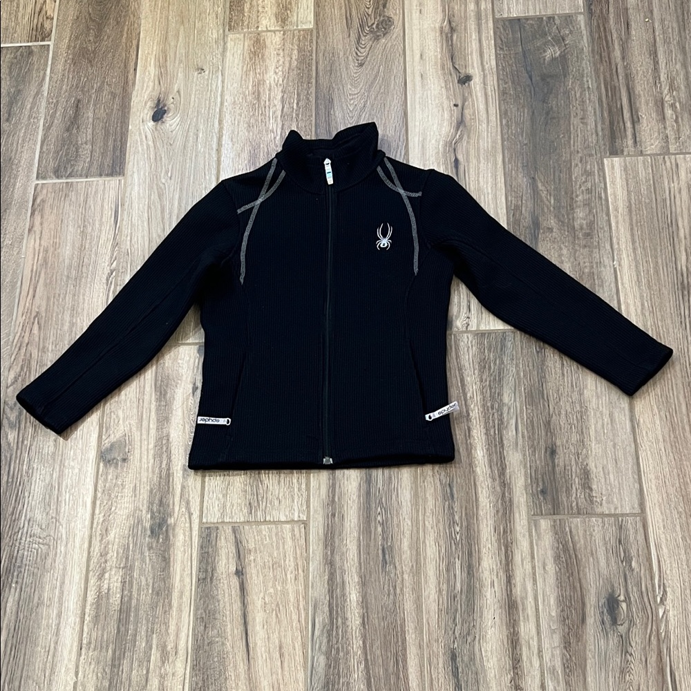 Spyder Core Sweater Black Full-Zip Jacket with Embroidered Logo